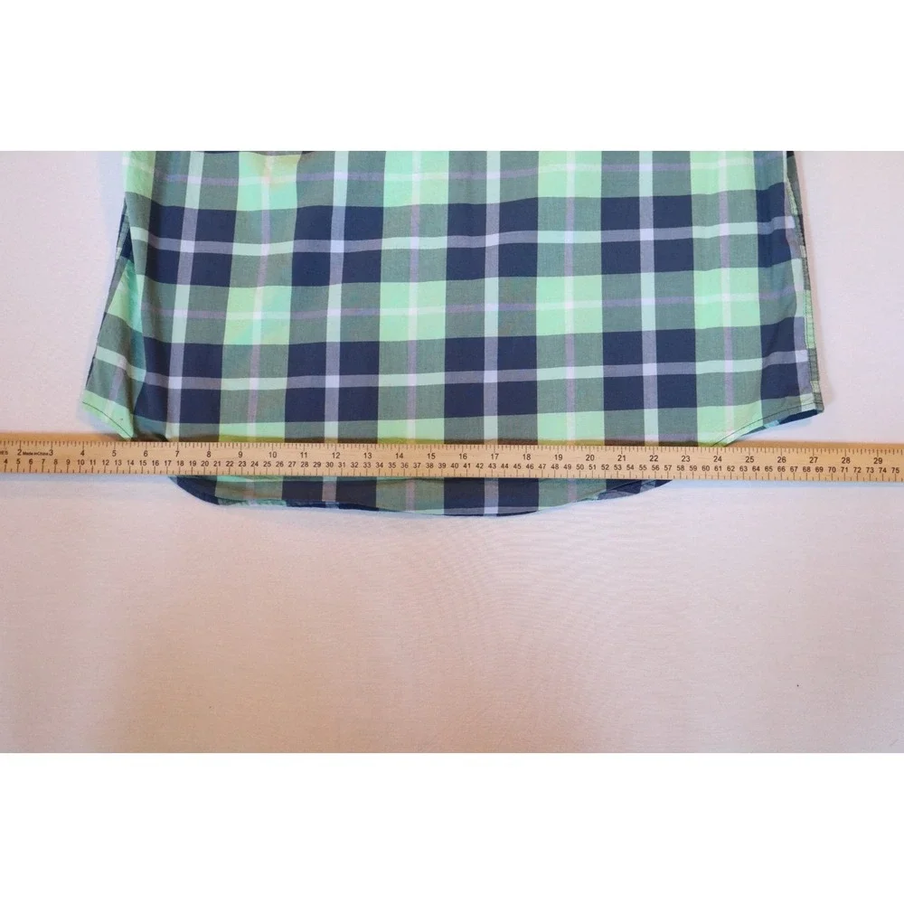 American Eagle Mens XL Classic Fit Long Sleeve Plaid Button Down Shirt Green - Picture 8 of 8